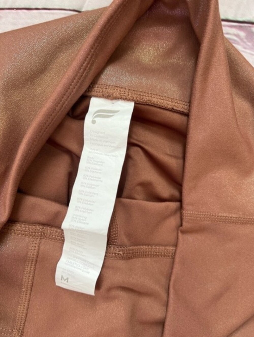 Fabletics Shimmer Brown Leggings Size Medium - Picture 4 of 5